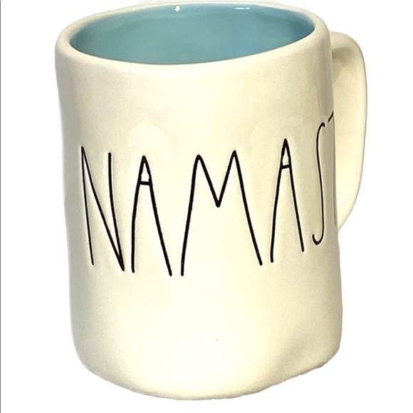 Rae Dunn Other - Hard to find NEW Rae Dunn NAMASTE mug with light blue interior